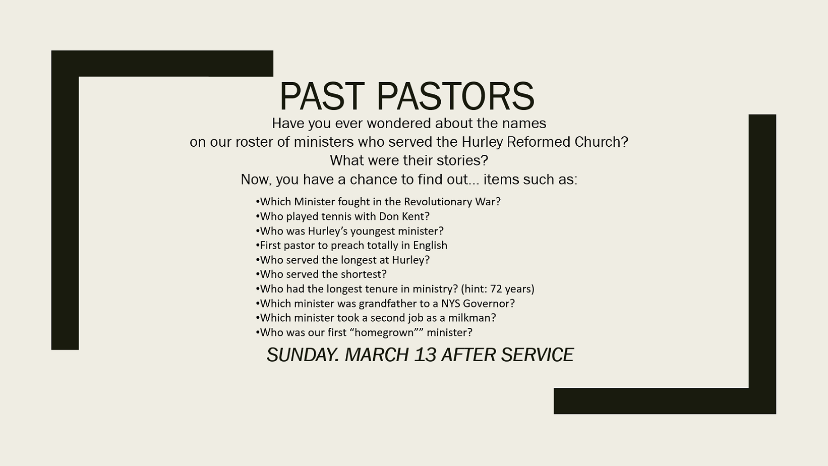 past pastors